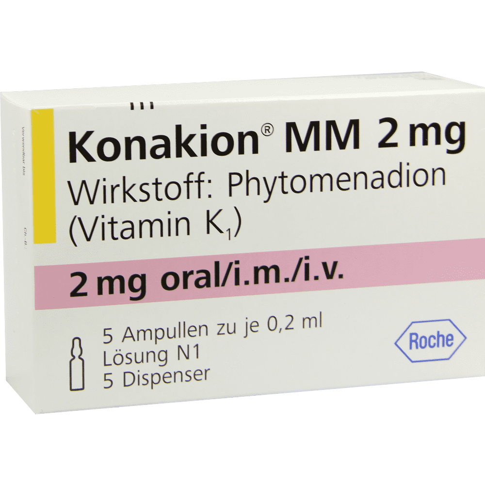 Konakion MM (Vitamin K1) 2mg 5 Amps 0.2 Ml Roche